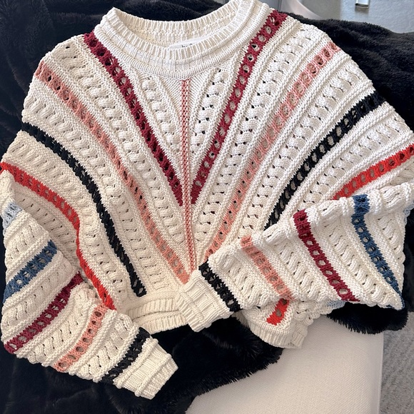 Ba&sh crochet multi colored sweater Size Small excellent condition! - Picture 5 of 13